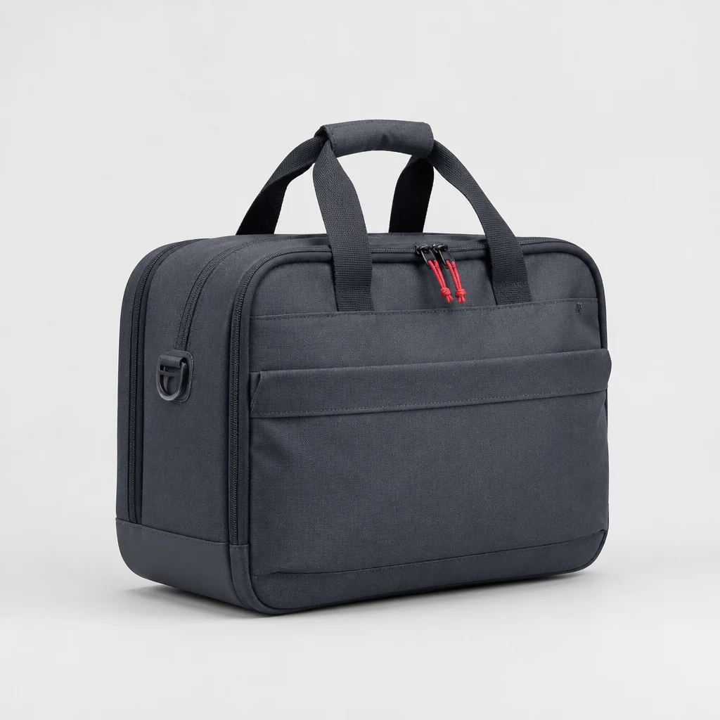 Small underseat cabin bag with a trolley sleeve on the back